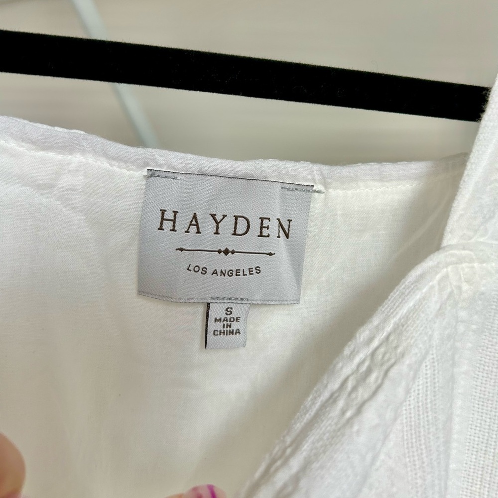 Hayden Los Angeles White Patterned Mini Dress Size Small - Picture 4 of 9